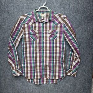 Diesel western button up shirt men's size 2XL plaid long sleeve